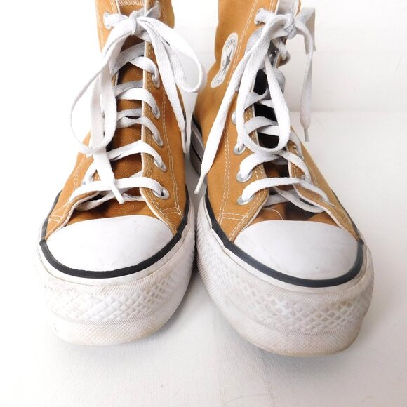 Converse Chuck Taylor All Star High Top Canvas Sneakers Gold Womens 9 Mens 7 - Picture 2 of 8